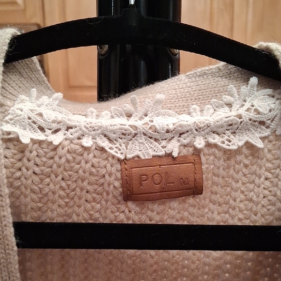 POL Oversized Open-Front Cream Ribbed Cardigan - Picture 4 of 12